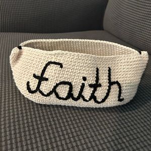 Hand woven Organizer with the word faith